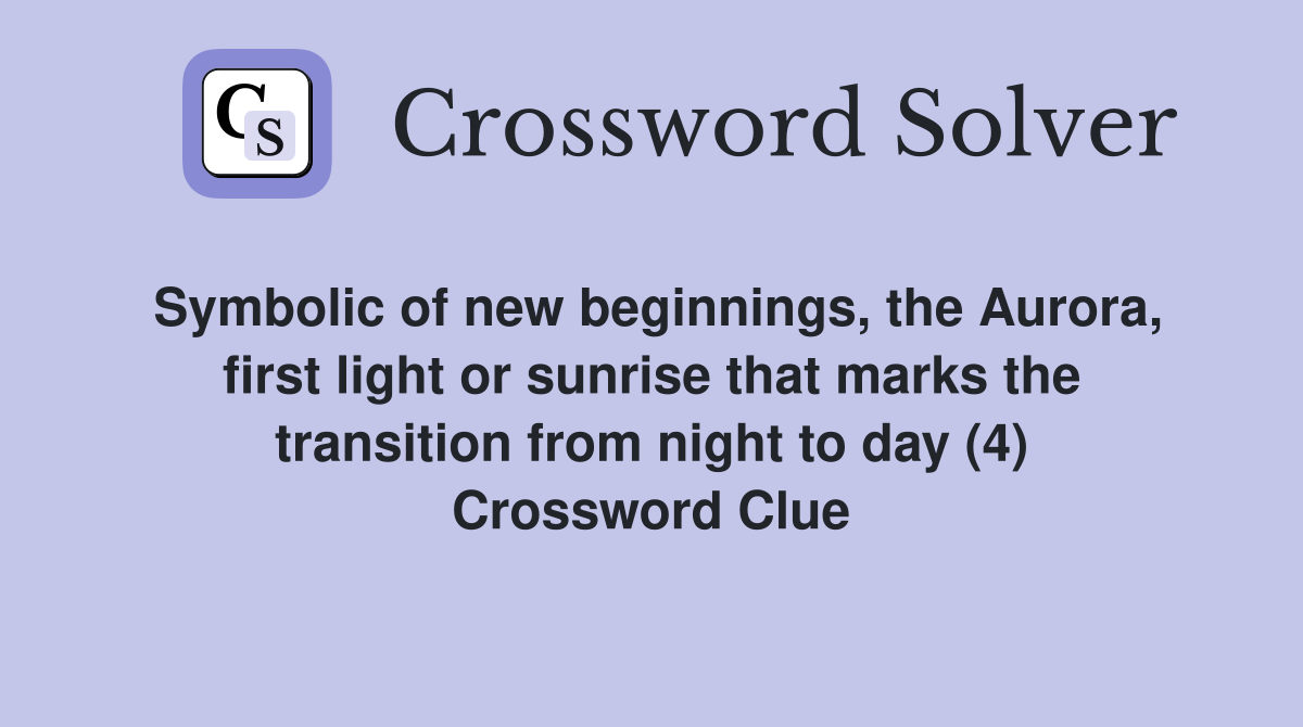 Symbolic of new beginnings, the Aurora, first light or sunrise that